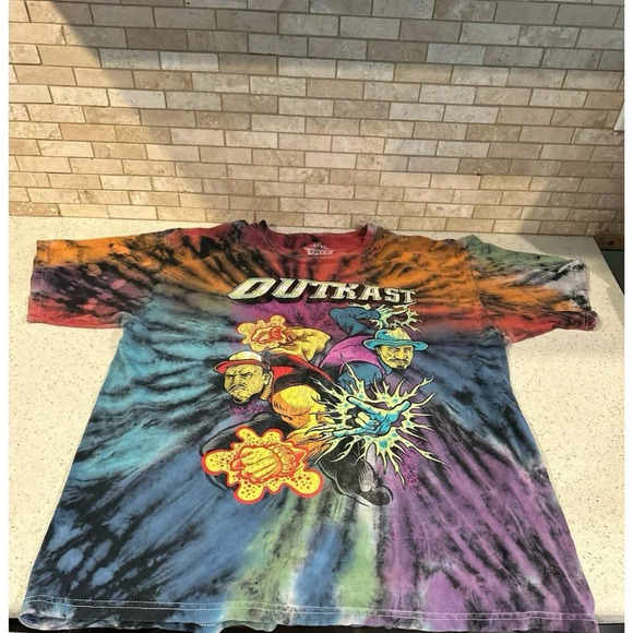 Outkast 90s Y2k All Over Tie-dye Rap Graphic T Shirt small RARE #36 - Picture 1 of 4
